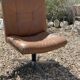 Pair of swivel armchairs in cognac leather – 1970s