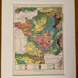 Ancienne carte de France géologique - 1920