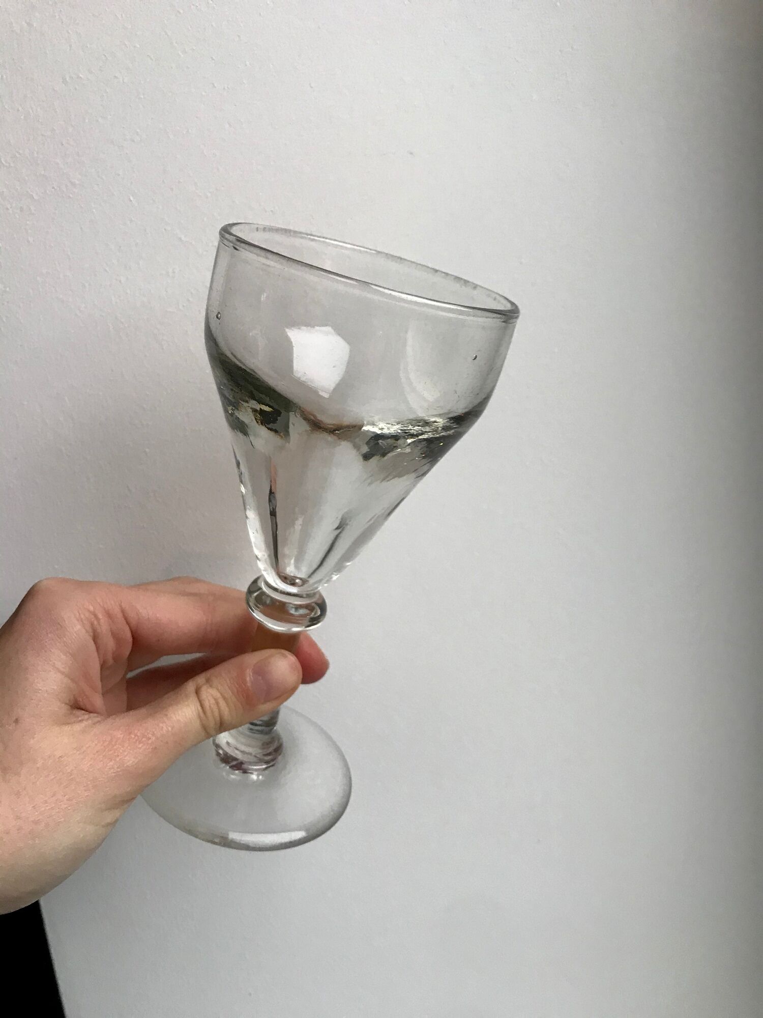 Set of 5 glass glasses molded very old early nineteenth century