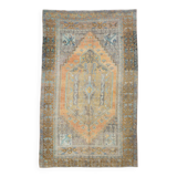 4x7 Turkish Muted Peach Retro Vintage Persian Rug, 133x213Cm