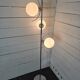 70s chrome metal floor lamp with 3 opaline ball lights