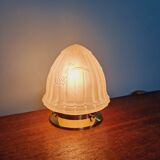 Art Deco ceiling light in transparent satin glass, 1920s-30s