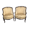 Pair of Louis XV armchairs in walnut