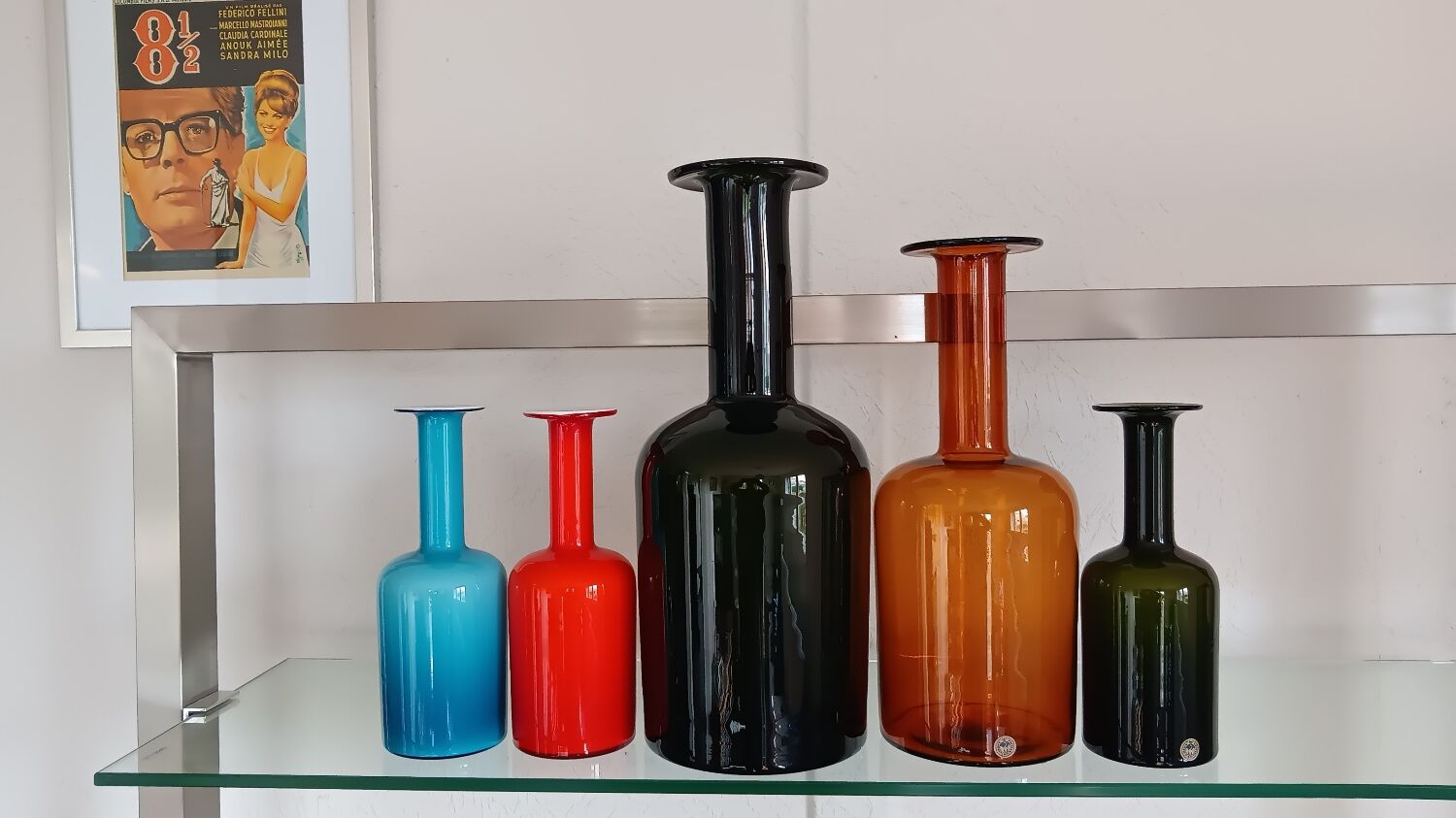 Set of 5 gulvase by otto brauer for holmegaard - denmark