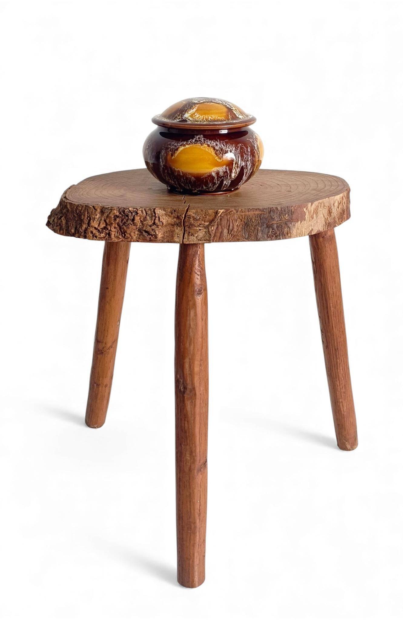 Mid-Century Vallauris Ceramic Box with Earthy Glaze, France, 1950s