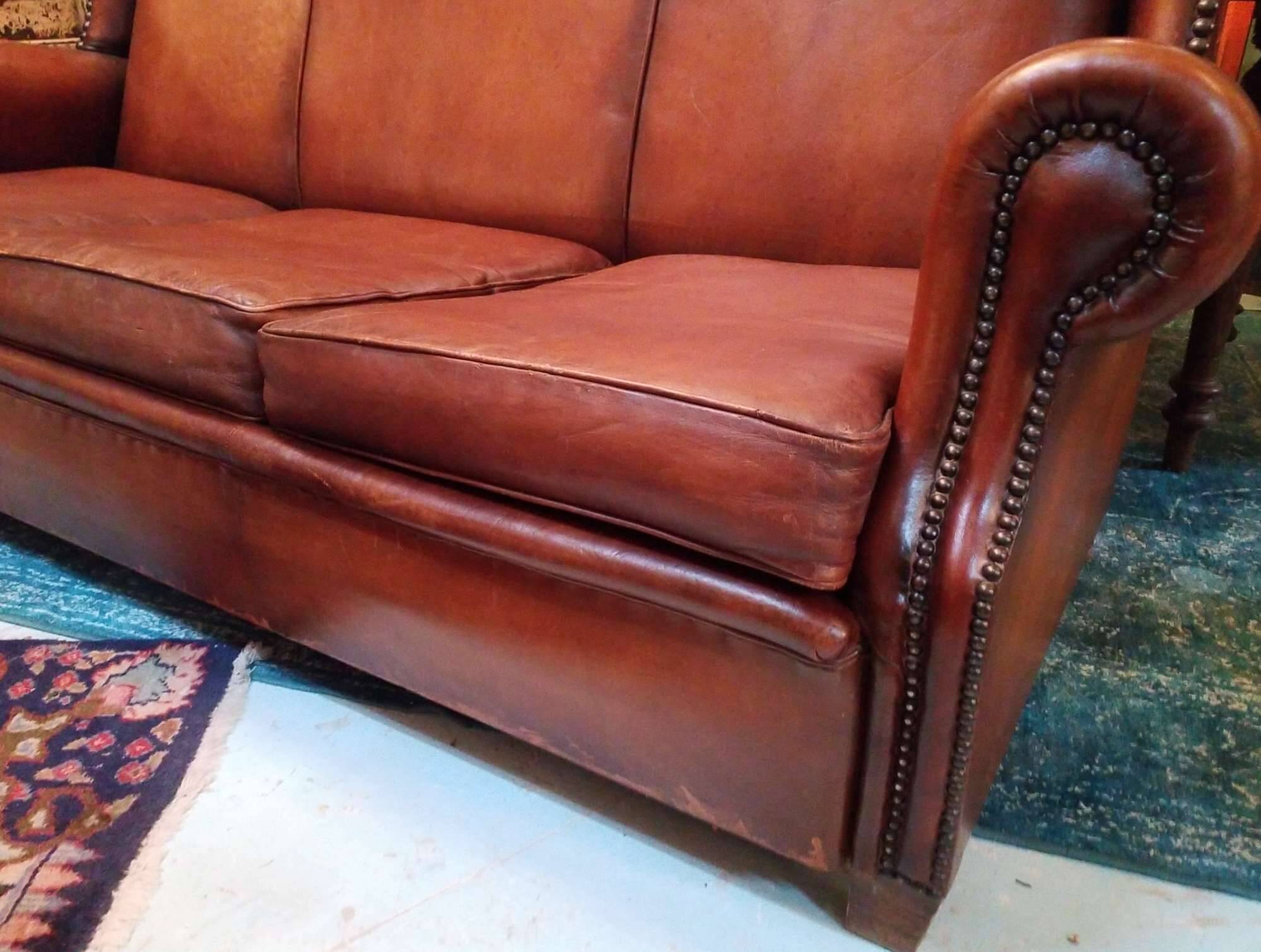 Leather club sofa