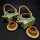 Pair of Thai celadon teapots, Chiang Mai 90s