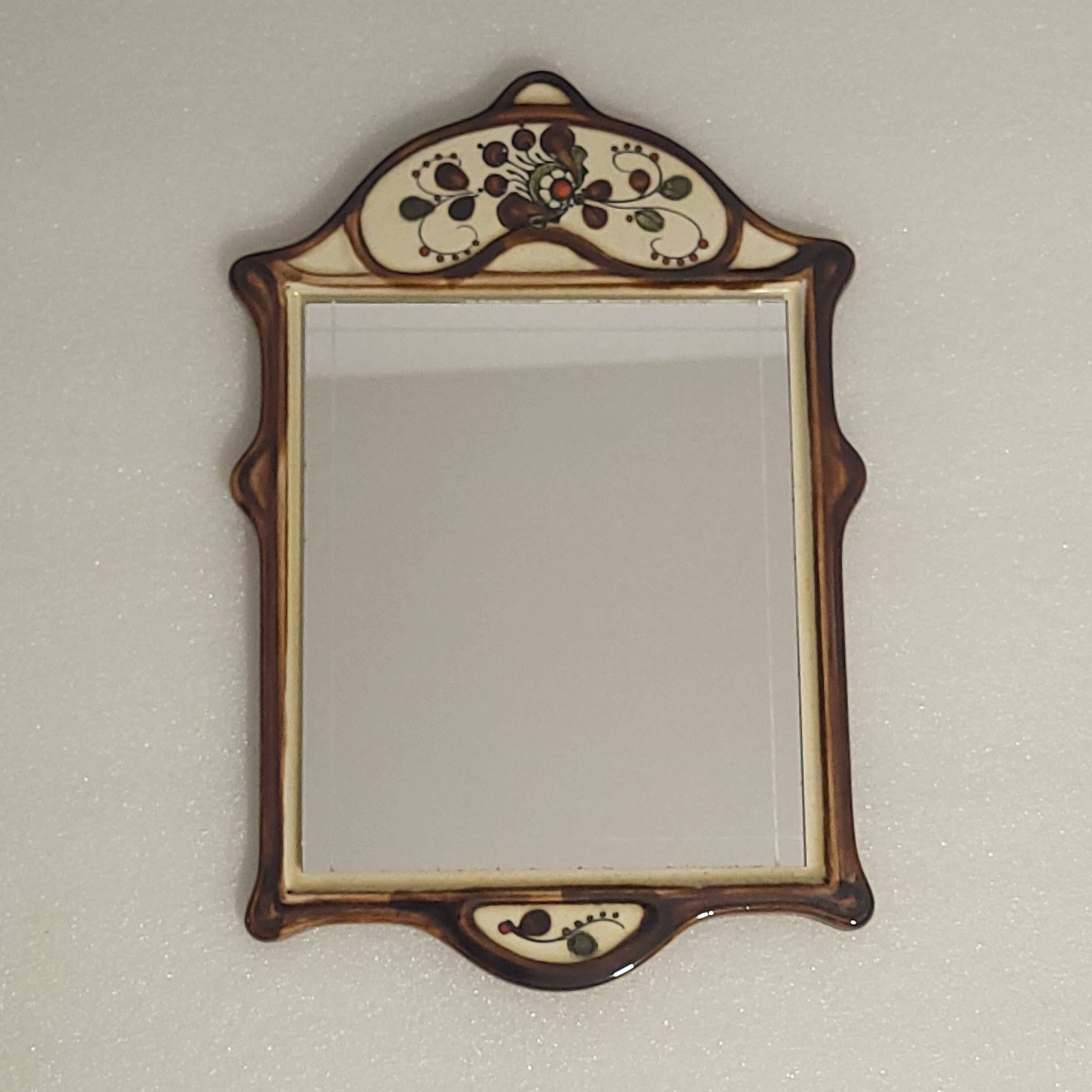Majolika ceramic mirror, 1950-60