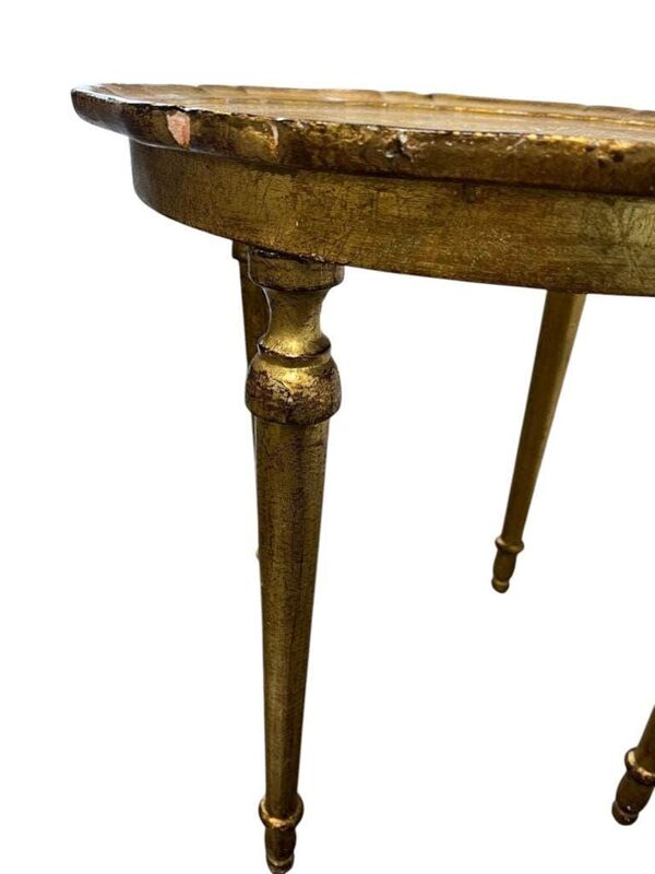 Table d'appoint ronde florentine vintage / table d'appoint