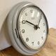 Vintage grey east german wall clock from weimar electric, 1970s