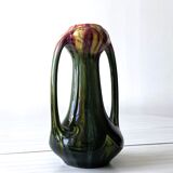 Old vase with two handles delight floral decoration style Art Nouveau Faïenceries Thulin Belgium