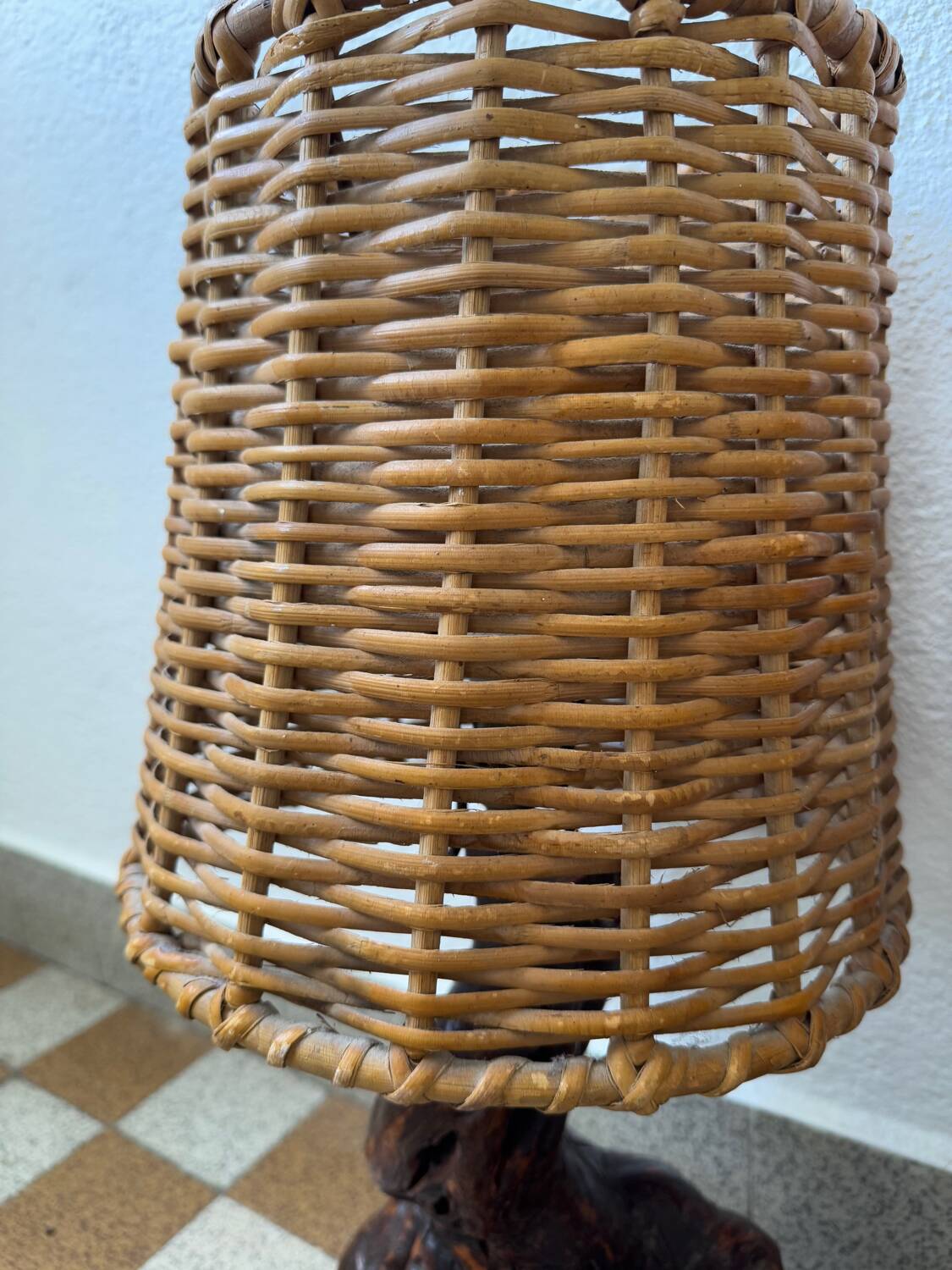 60s vine and rattan lamps (X2)