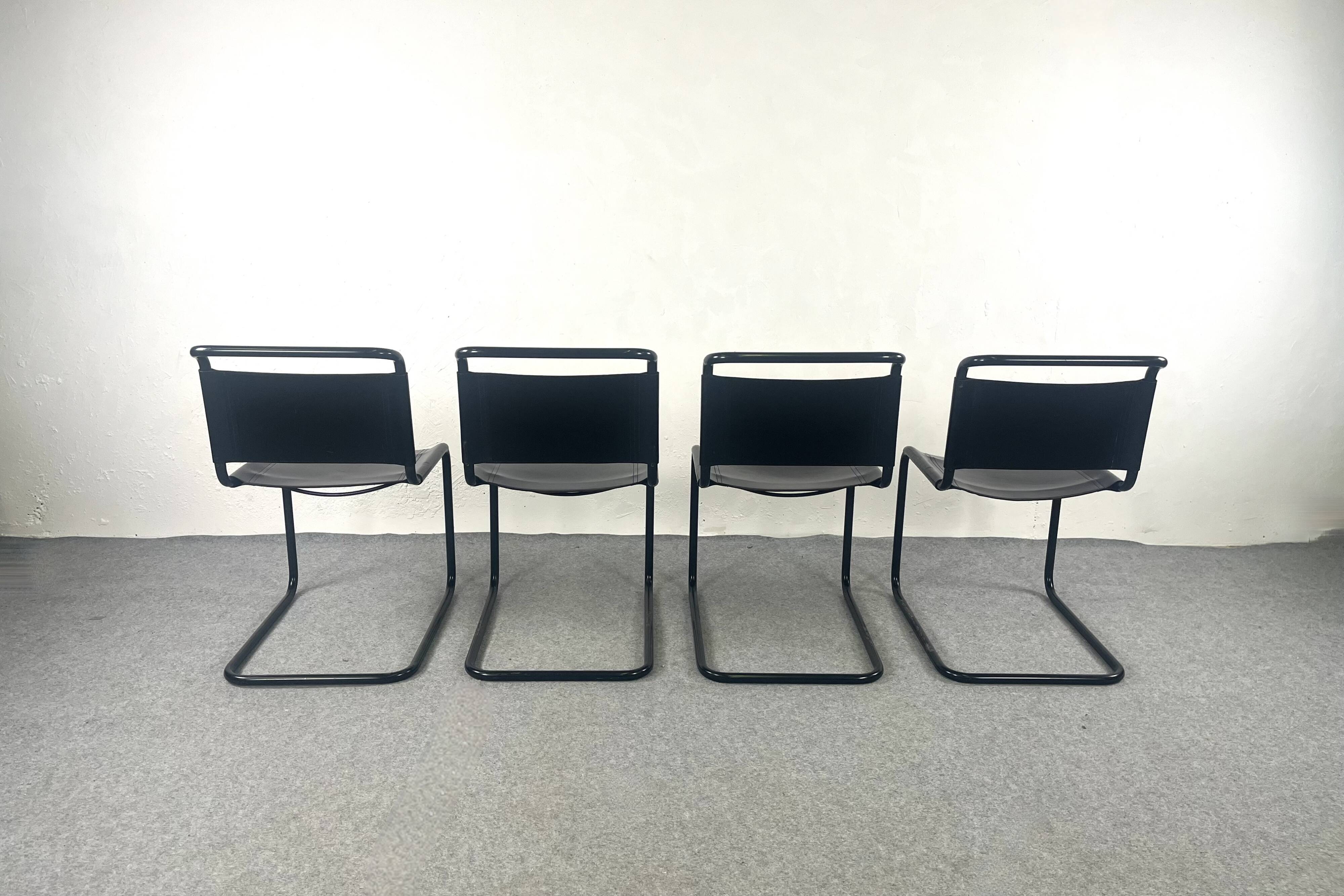 Série de 4 chaises dans le style  S33 de Mart Stam - 1960s
