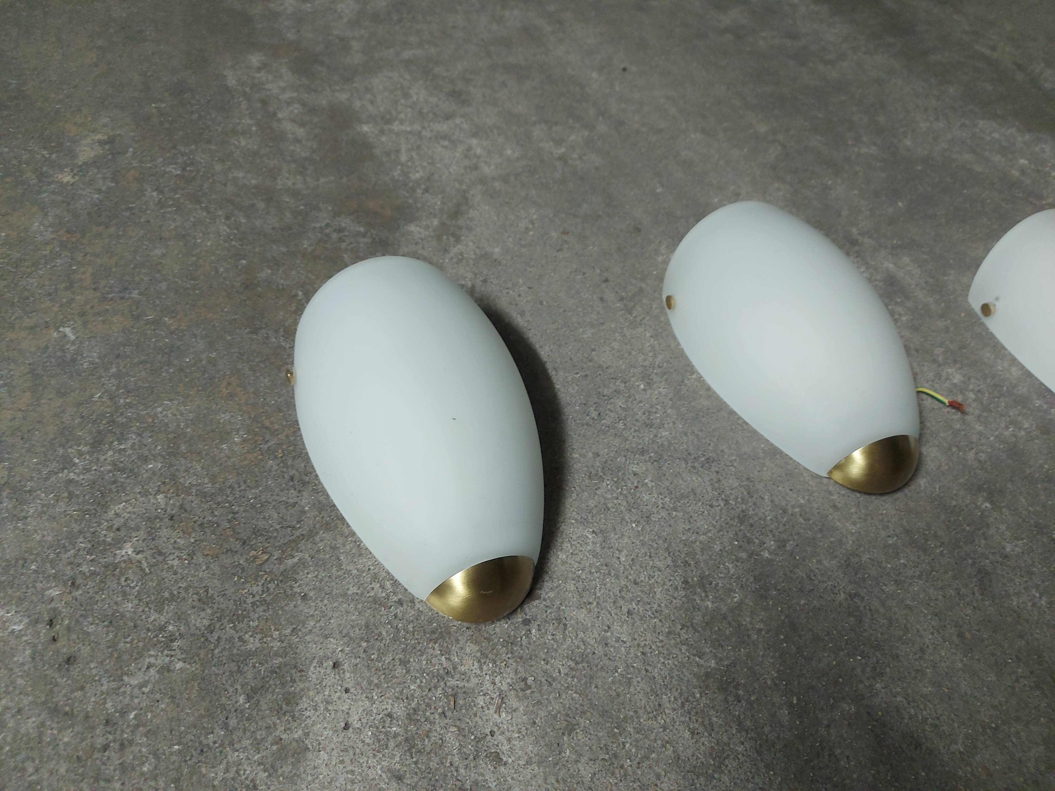 3 Vintage 90'S Ikea opaline wall lights (made in Italy)