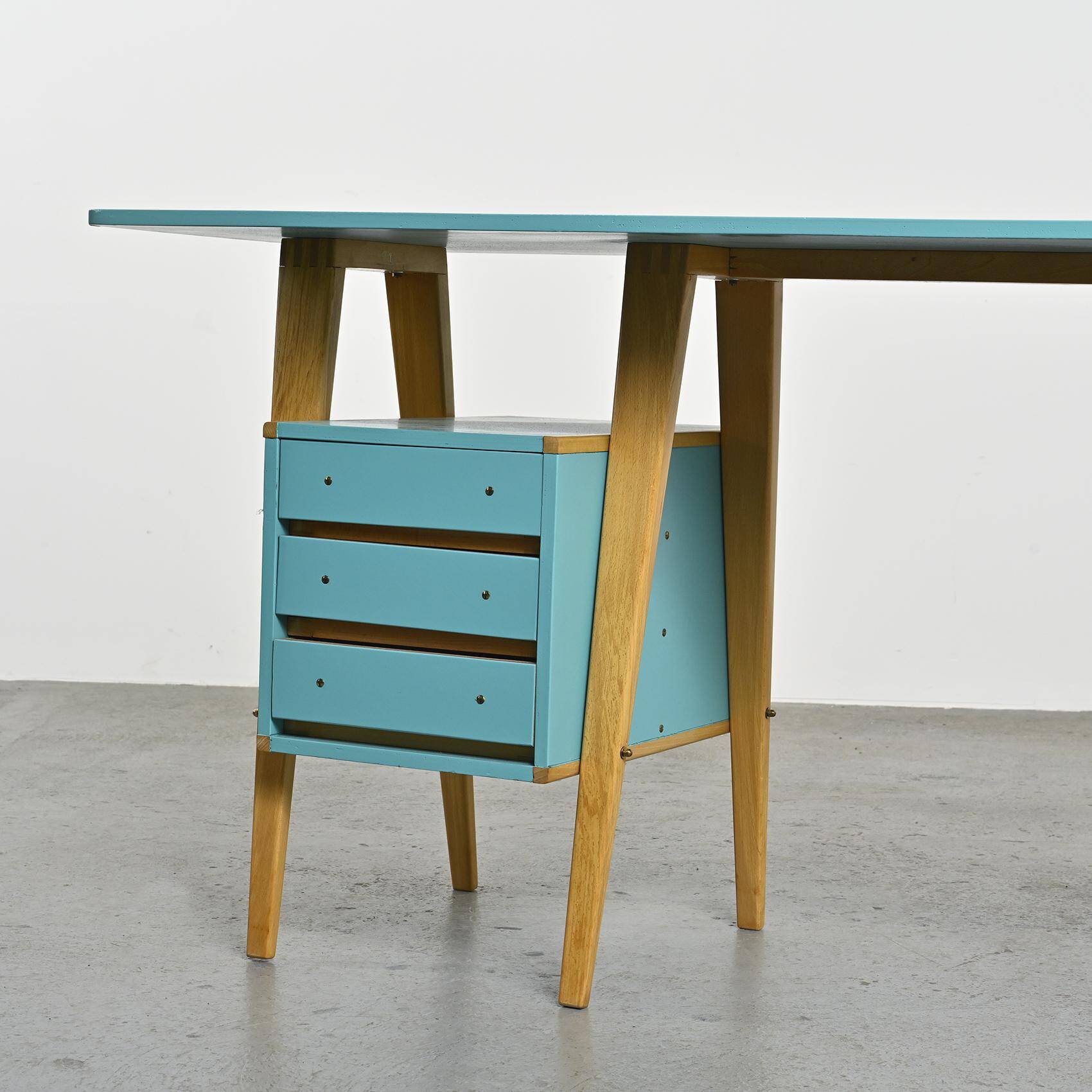 Ensemble bureau et chaise par André Sornay, Sornay Meubles Lyon 1955