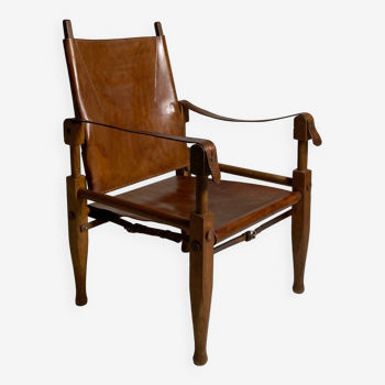 Fauteuil safari en cuir par Wilhelm Kienzle pour Wohnbedarf, 1950