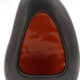 Free-form black signed candle holder, 1960s