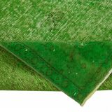 Overdyed Wool Vintage Handmade Carved Rug 169 cm x 288 cm