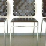 Leather and chrome dining chair