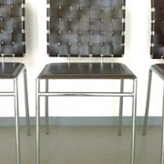 Chaise de salle à manger  cuir et chrome