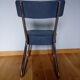 Bauhaus industrial style office chair shaped sled or sled in chrome tubular metal and skai
