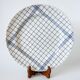 large round dish Gien blue and white striped 1960