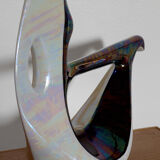 Large Verceram lamp in pearled and irired ceramic