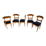 Biedermeier Chairs in Cherry Wood, Germany, 1830s, Set of 5