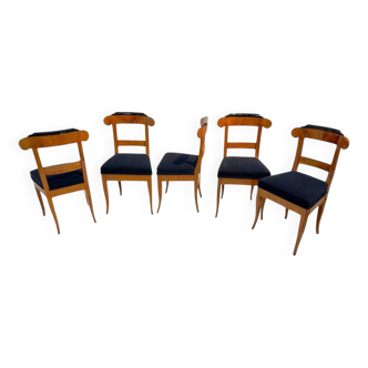 Biedermeier Chairs in Cherry Wood, Germany, 1830s, Set of 5