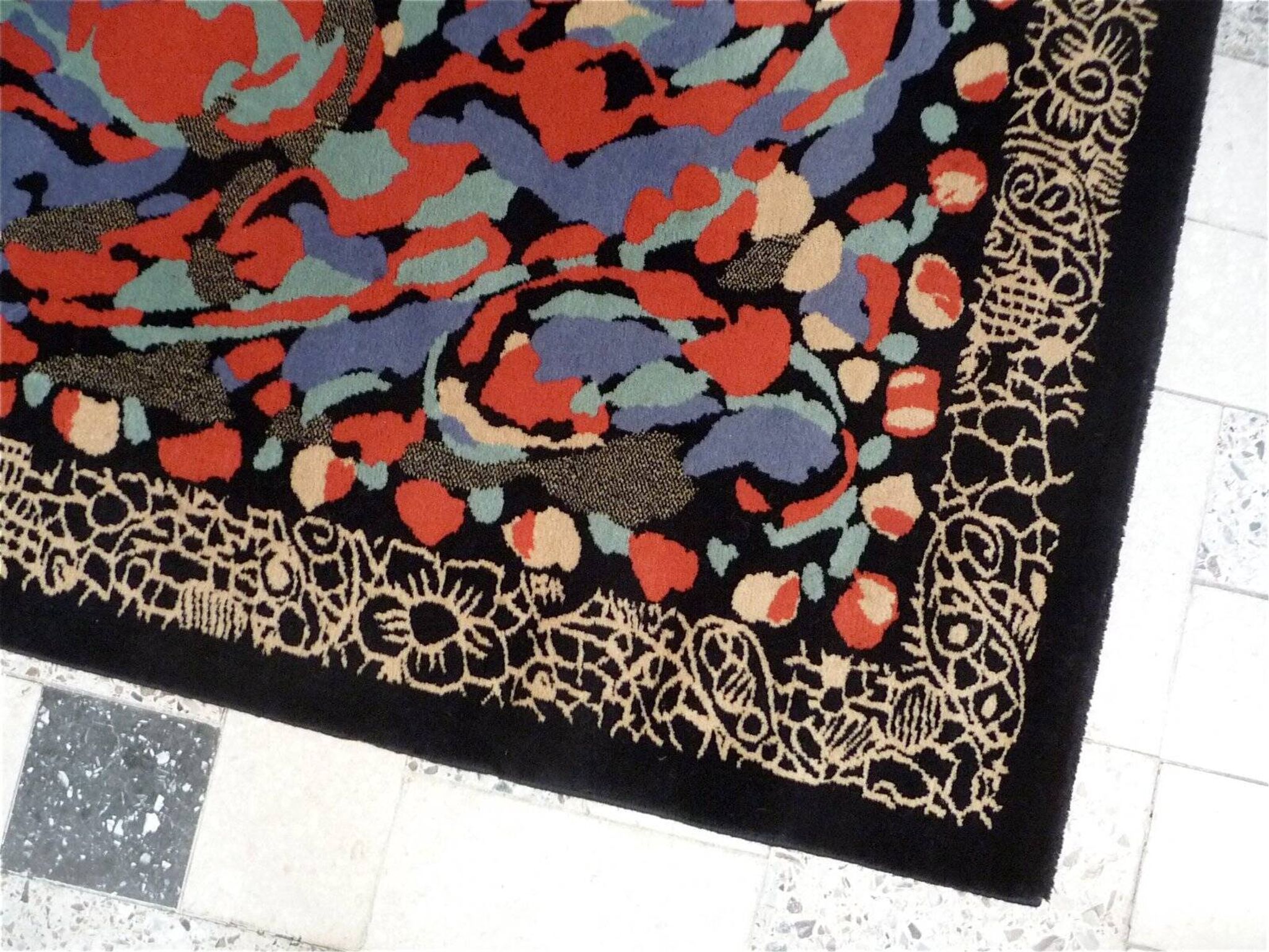 Postmodern Art rug by Pierre Balmain for Van Neder Rugs, France 1980s