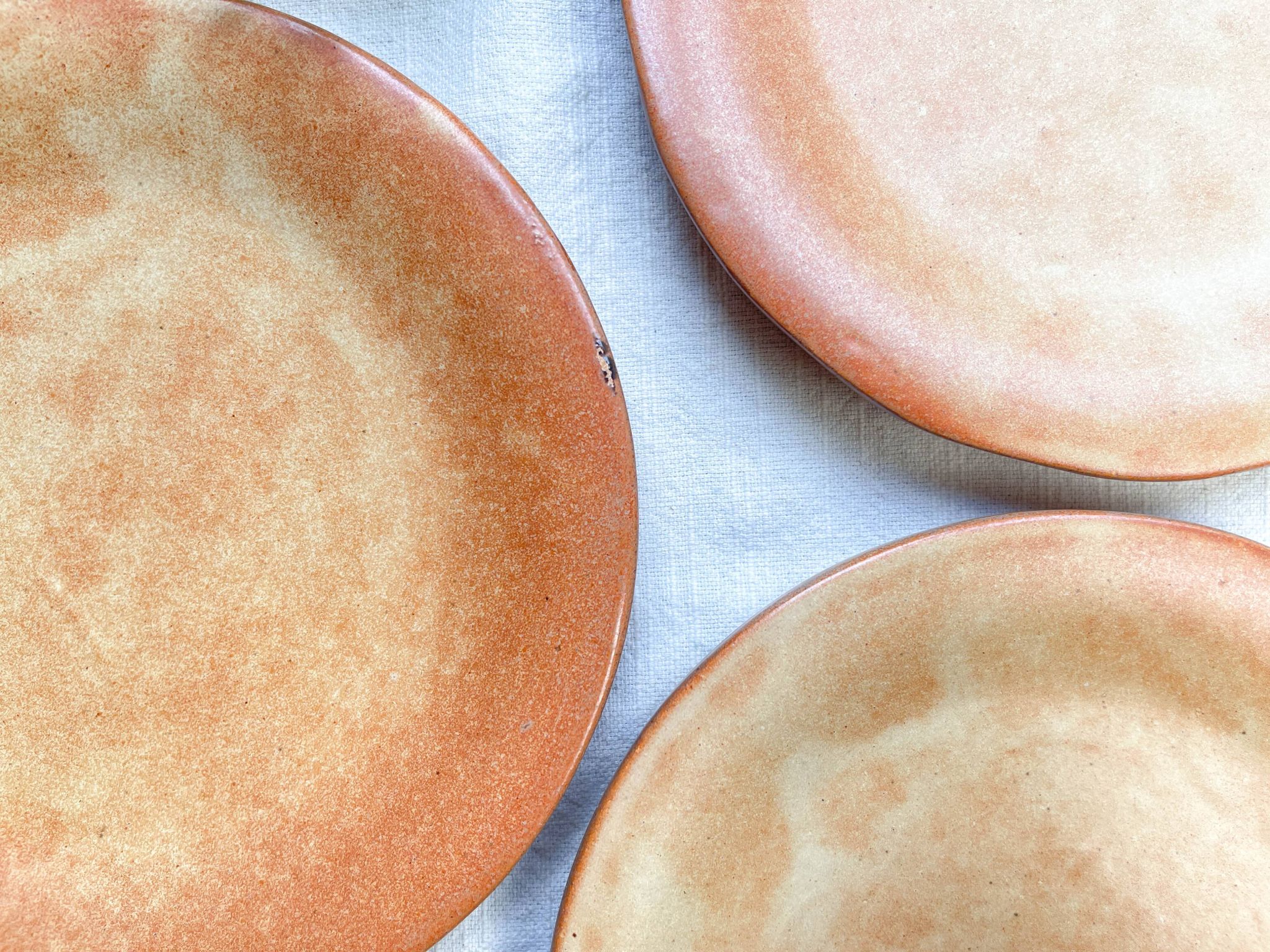 3 Small Vintage Stoneware Plates Vallauris
