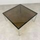 Square coffee table in chrome and smoked glass from the 1970s.