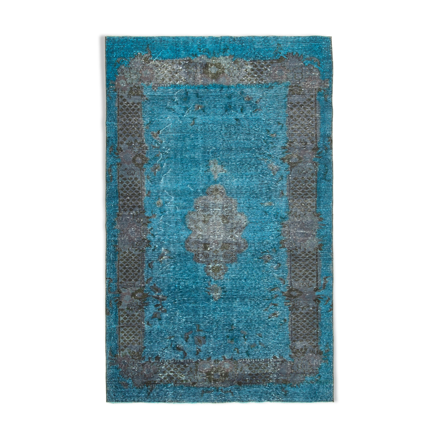 Hand-Knotted Oriental Overdyed 290 cm x 410 cm Black Wool Rug