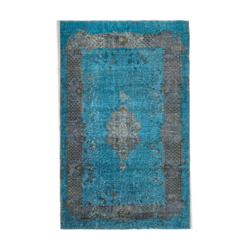Hand-Knotted Oriental Overdyed 290 cm x 410 cm Black Wool Rug