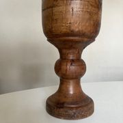 Pot cover 19th neo classic solid wood turned H24cm
