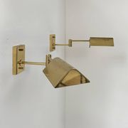 Pair of adjustable vintage wall lights, brass, France, 1970.