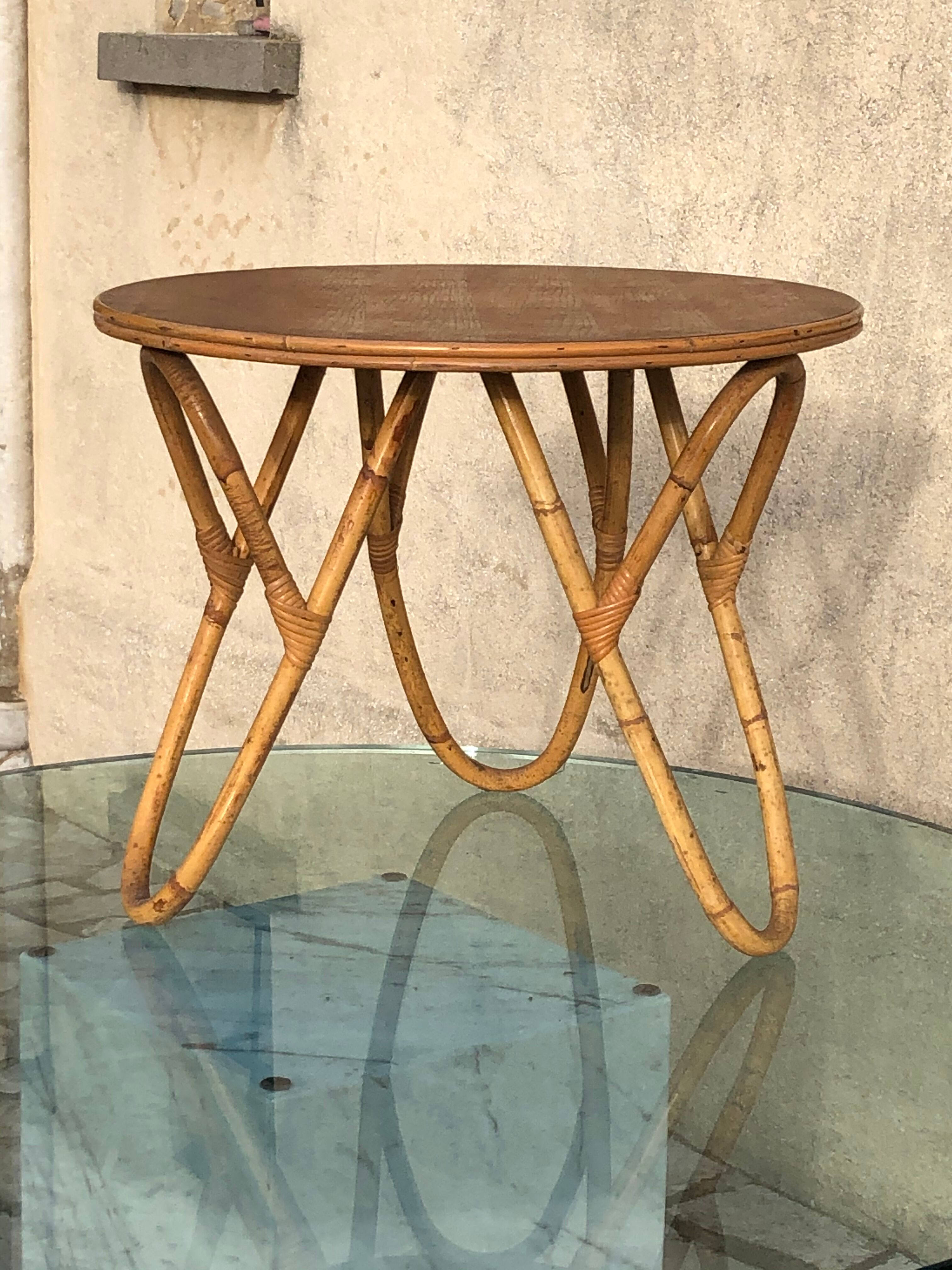 Vintage rattan coffee table