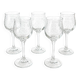 Lot 5 Footed glasses in transparent crystal with screen printing