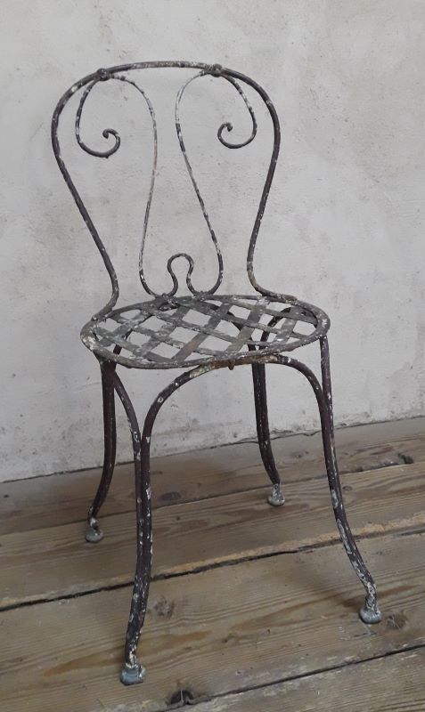 Xix° wrought iron garden chair