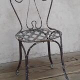 Xix° wrought iron garden chair