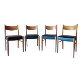 Italian Gessef chairs in light teak, Scandinavian design 1960.