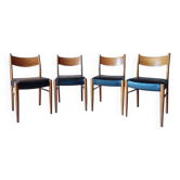 Chaises italiennes Gessef en teck clair design scandinave 1960