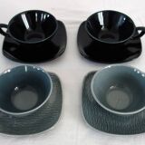 2 cups with saucers New Time Boch Frères 1955