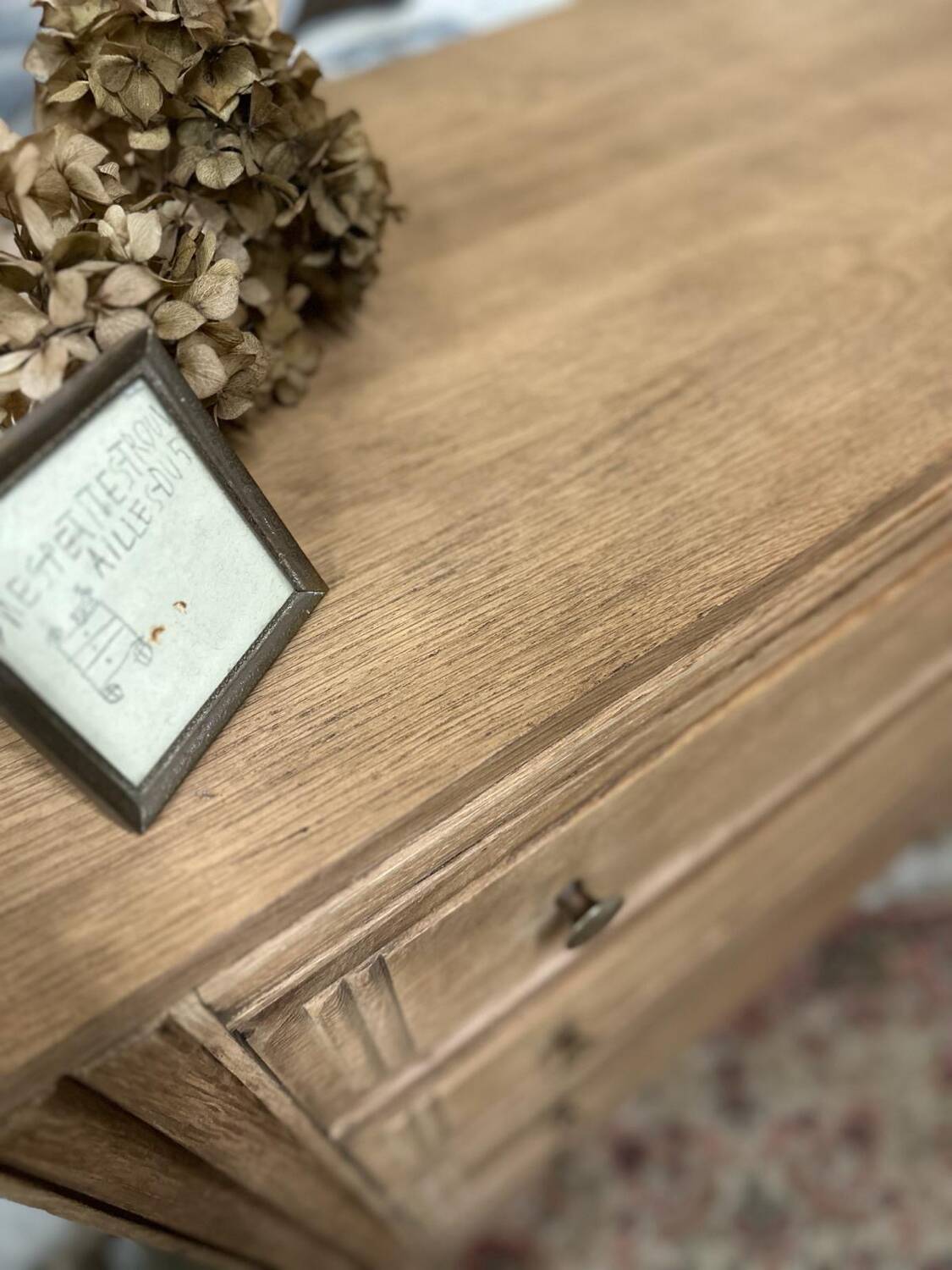 Superb 4-drawer chest of drawers from the 50s in raw wood