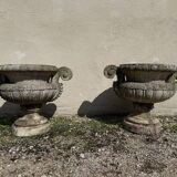 Paire de vasques - jardinières Médicis en pierre