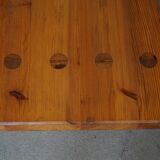 Square coffee table in solid pine in Swedish modern style by Sven Larsson, brutalism, 1970s.