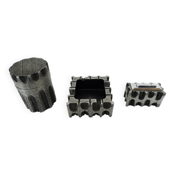 Casper Studioguss 1970s Aluminum Brutalist Smoking Set