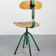Set of 2 industrial mint green swivel chairs, 1960