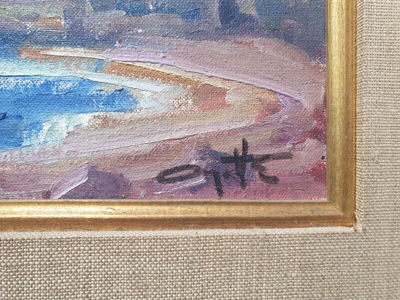 Léo Ayotte (1909-1976) Oil on canvas cardboard "Near Métis in Gaspésie, Canada" 1972