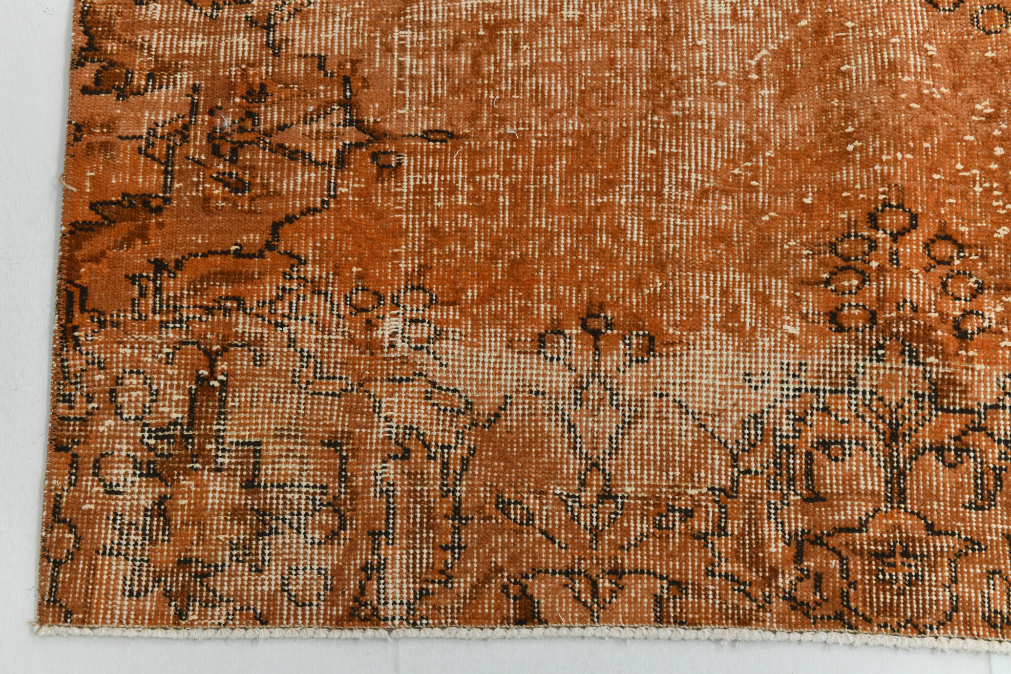 5x9 brunt orange classic turkish rug, 151x266cm